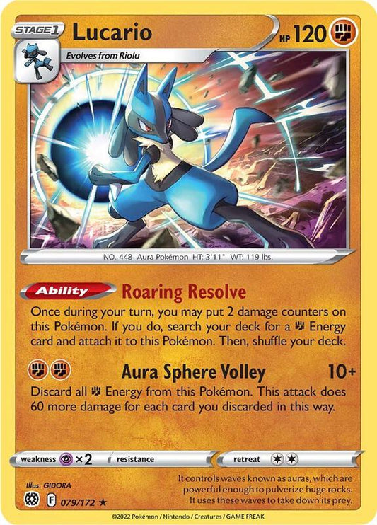 Lucario - Reverse Holofoil 079/172 Brilliant Stars | Rare Pokemon Card