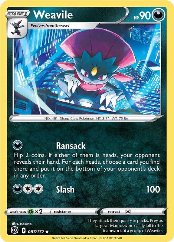 Weavile - Normal 087/172 Brilliant Stars | Uncommon Pokemon Card
