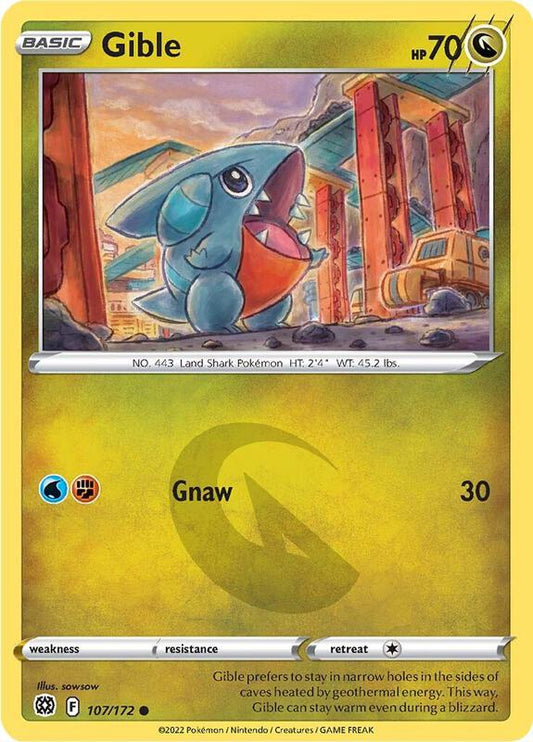 Gible - Normal 107/172 Brilliant Stars | Common Pokemon Card