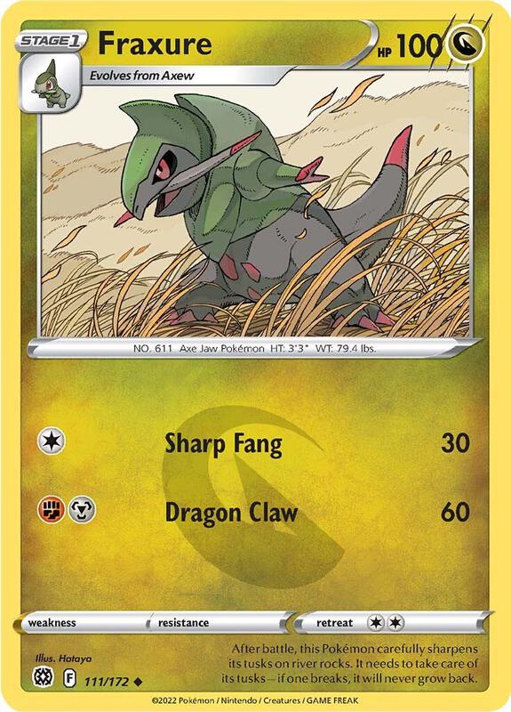 Fraxure - Reverse Holofoil 111/172 Brilliant Stars | Uncommon Pokemon Card