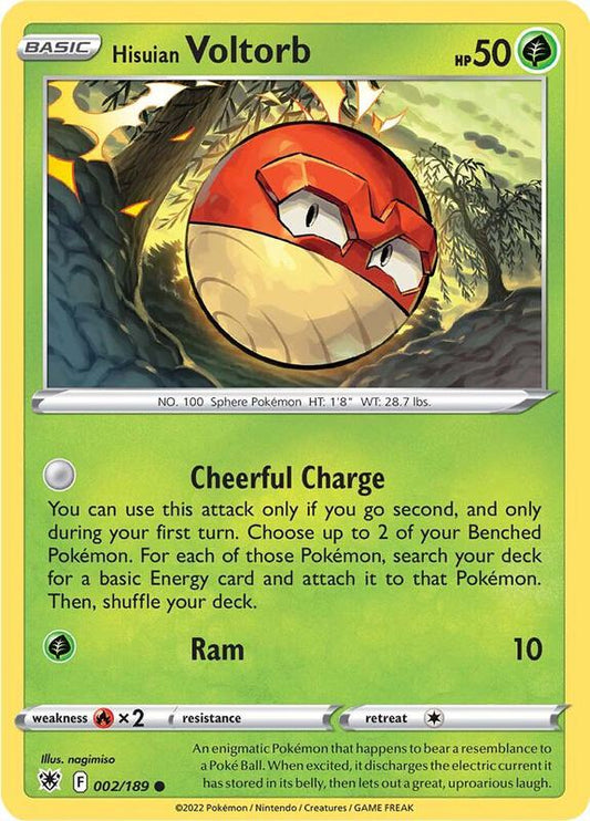 Hisuian Voltorb - Reverse Holofoil 002/189 Astral Radiance | Common Pokemon Card