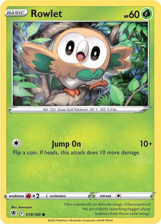 Rowlet - Reverse Holofoil 019/189 Astral Radiance | Common Pokemon Card