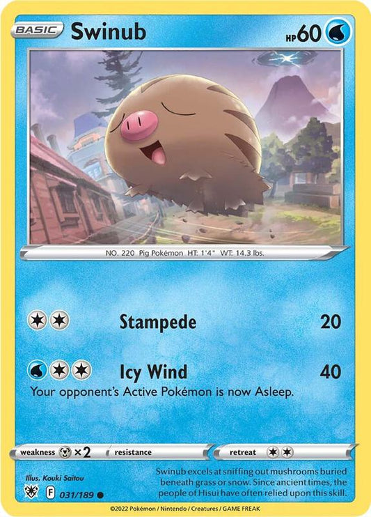 Swinub - Reverse Holofoil 031/189 Astral Radiance | Common Pokemon Card