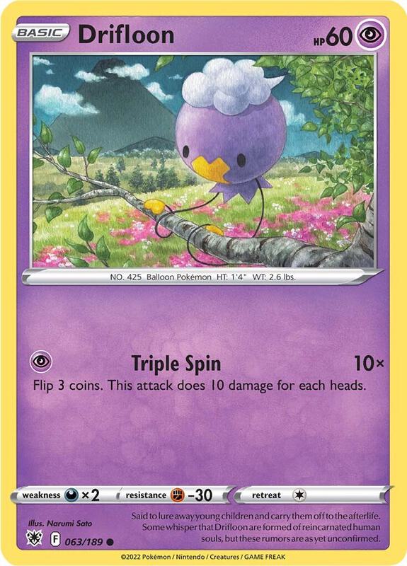 Drifloon - Normal 063/189 Astral Radiance | Common Pokemon Card