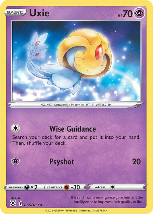 Uxie - Reverse Holofoil 065/189 Astral Radiance | Uncommon Pokemon Card