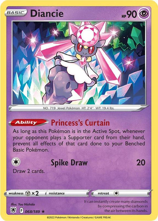 Diancie - Holofoil 068/189 Astral Radiance | Rare Pokemon Card