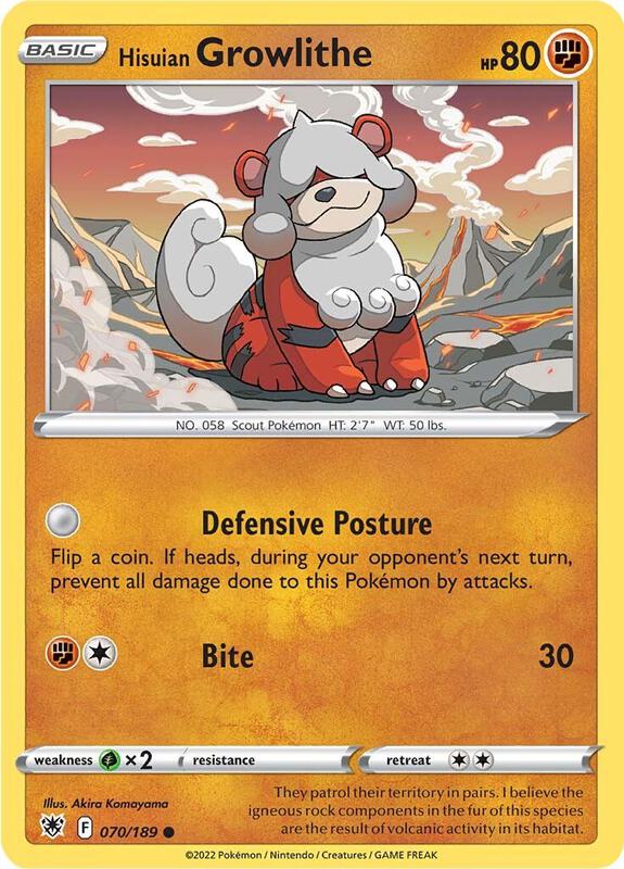 Hisuian Growlithe - Normal 070/189 Astral Radiance | Common Pokemon Card
