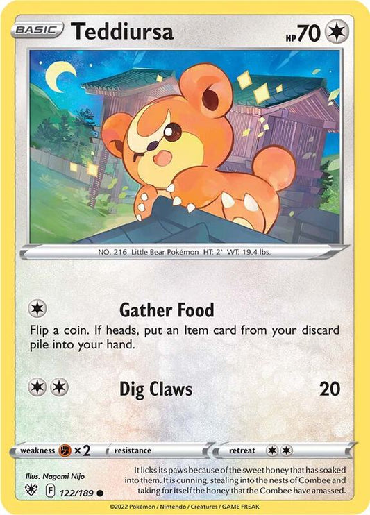 Teddiursa - Normal 122/189 Astral Radiance | Common Pokemon Card