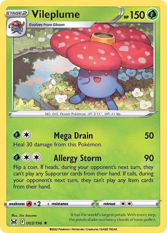 Vileplume - Holofoil 003/196 Lost Origin | Rare Pokemon TCG PokePursuitTCG