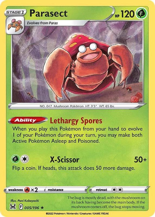 Parasect - Normal 005/196 Lost Origin | Rare Pokemon TCG PokePursuitTCG