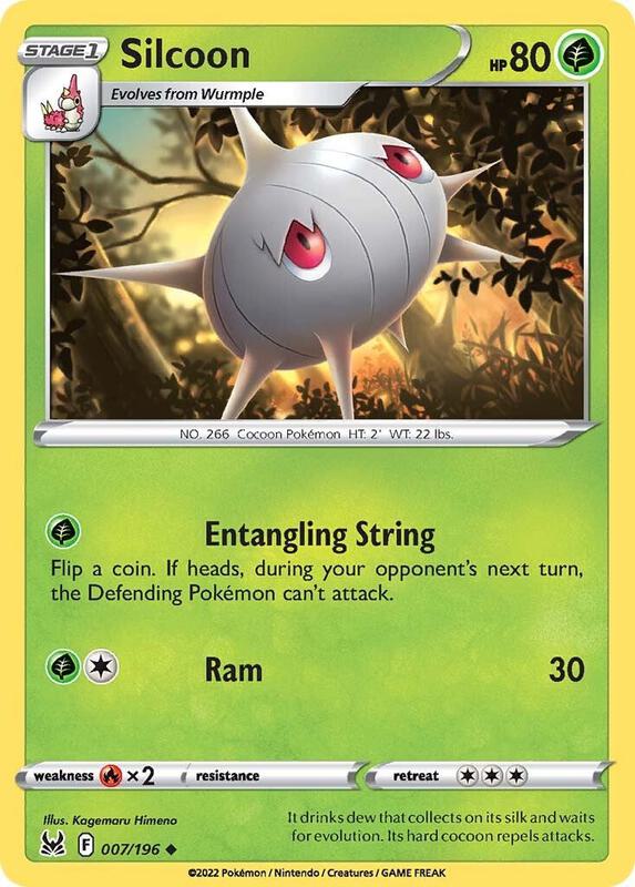 Silcoon - Reverse Holofoil 007/196 Lost Origin | Uncommon Pokemon TCG PokePursuitTCG