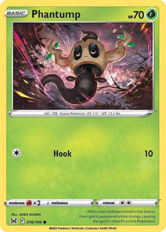 Phantump - Normal 016/196 Lost Origin | Common Pokemon TCG PokePursuitTCG