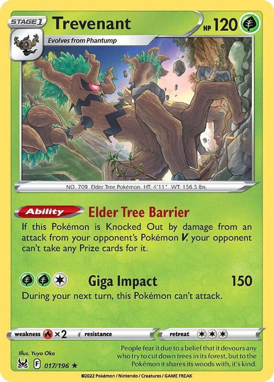 Trevenant - Reverse Holofoil 017/196 Lost Origin | Rare Pokemon TCG PokePursuitTCG