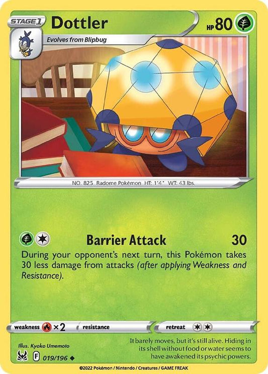 Dottler - Normal 019/196 Lost Origin | Uncommon Pokemon TCG PokePursuitTCG