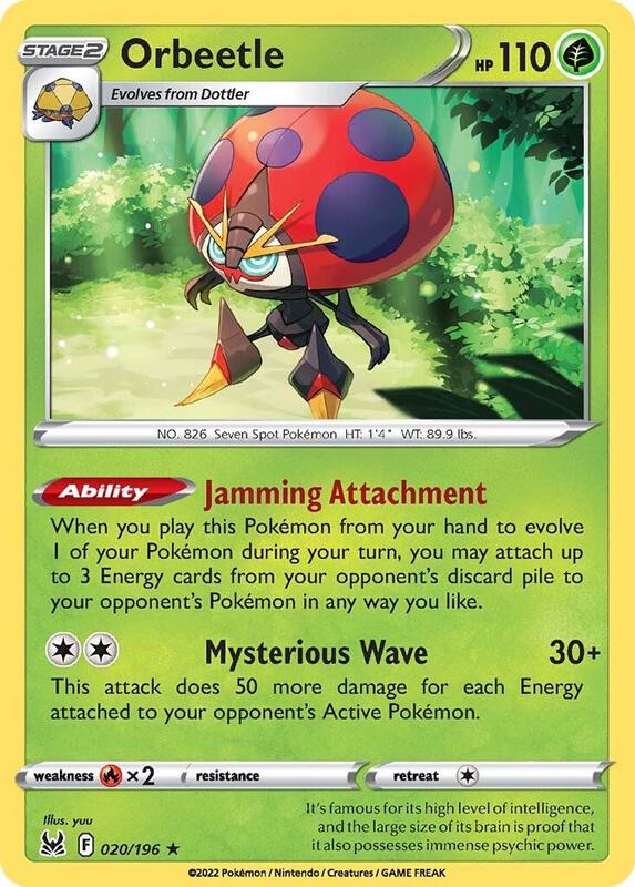 Orbeetle - Holofoil 020/196 Lost Origin | Rare Pokemon TCG PokePursuitTCG