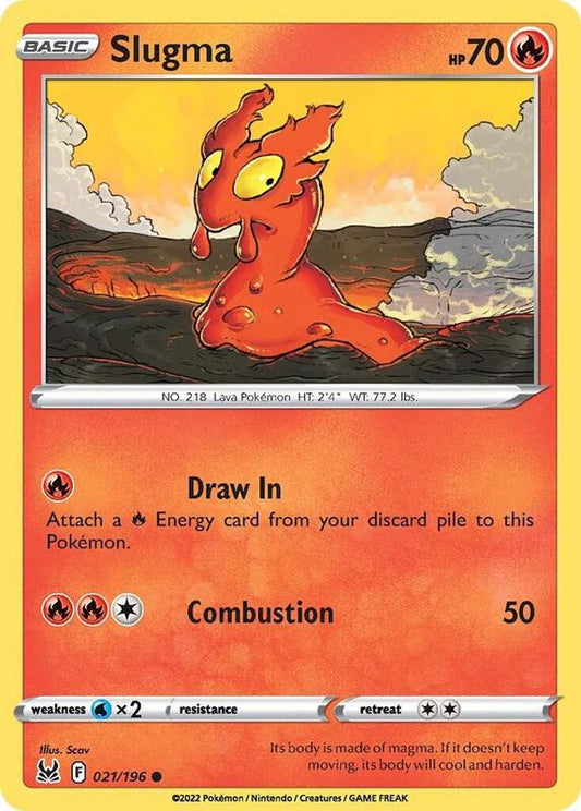 Slugma - Reverse Holofoil 021/196 Lost Origin | Common Pokemon TCG PokePursuitTCG