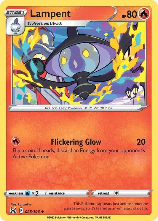 Lampent - Normal 025/196 Lost Origin | Uncommon Pokemon TCG PokePursuitTCG