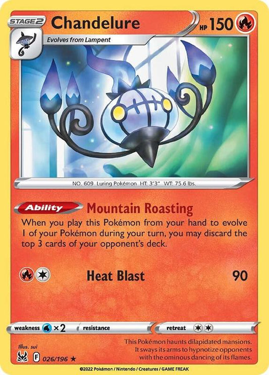 Chandelure - Holofoil 026/196 Lost Origin | Rare Pokemon TCG PokePursuitTCG