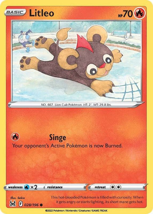 Litleo - Reverse Holofoil 028/196 Lost Origin | Common Pokemon TCG PokePursuitTCG