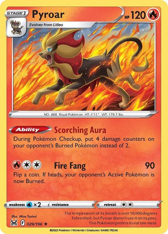 Pyroar - Reverse Holofoil 029/196 Lost Origin | Rare Pokemon TCG PokePursuitTCG