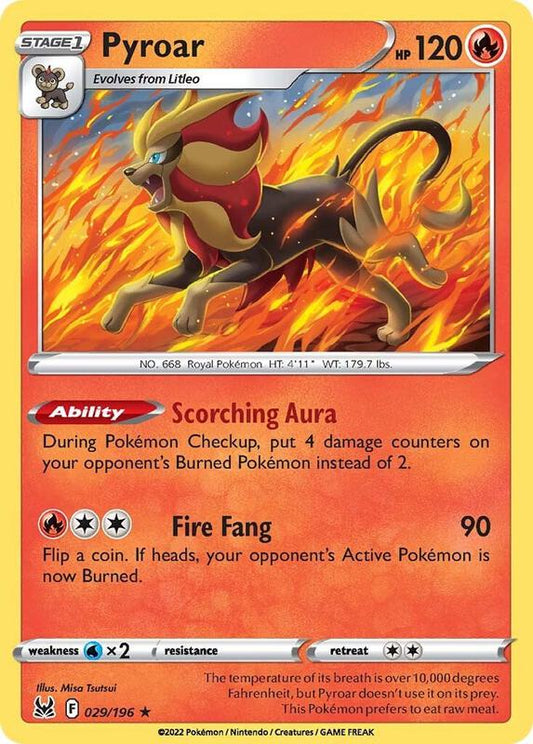 Pyroar - Reverse Holofoil 029/196 Lost Origin | Rare Pokemon TCG PokePursuitTCG