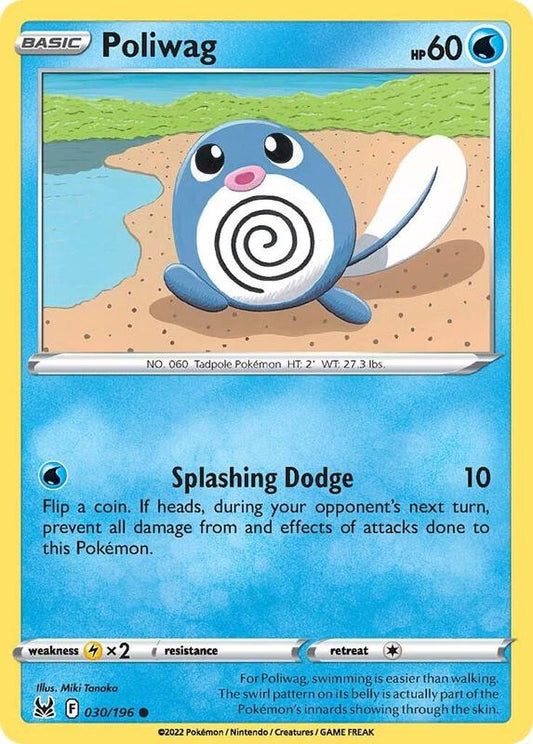 Poliwag - Reverse Holofoil 030/196 Lost Origin | Common Pokemon TCG PokePursuitTCG