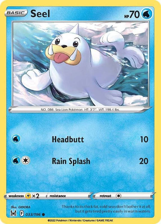 Seel - Normal 033/196 Lost Origin | Common Pokemon TCG PokePursuitTCG