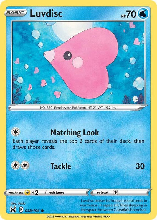 Luvdisc - Reverse Holofoil 038/196 Lost Origin | Common Pokemon TCG PokePursuitTCG