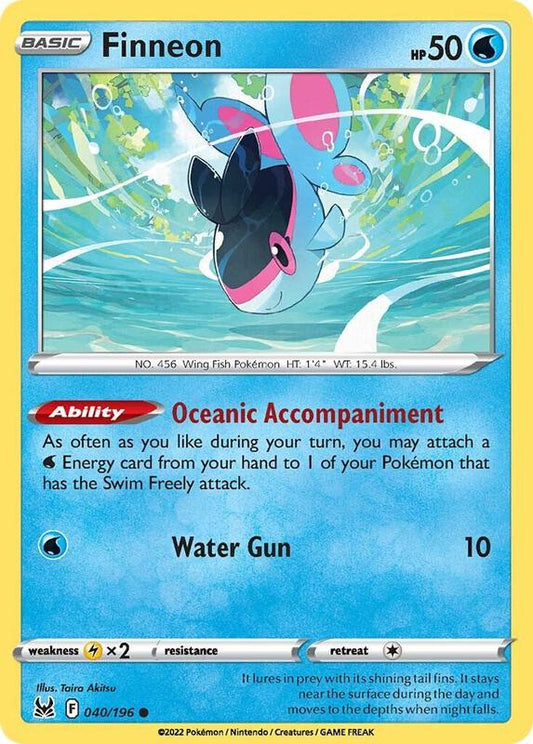 Finneon - Reverse Holofoil 040/196 Lost Origin | Common Pokemon TCG PokePursuitTCG