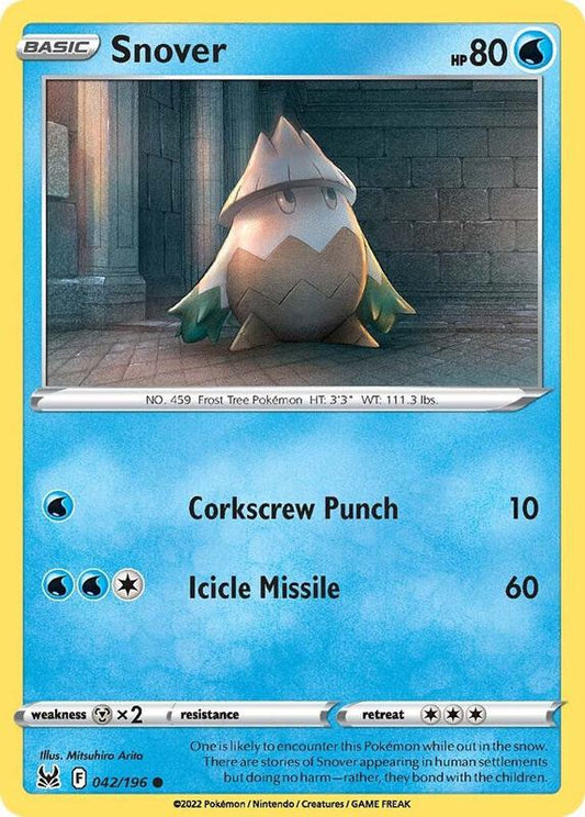 Snover - Reverse Holofoil 042/196 Lost Origin | Common Pokemon TCG PokePursuitTCG