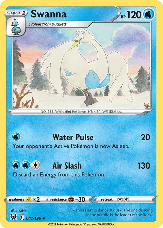 Swanna - Normal 047/196 Lost Origin | Uncommon Pokemon TCG PokePursuitTCG