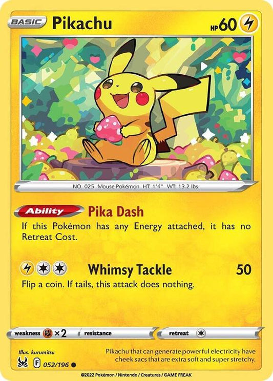 Pikachu - Normal 052/196 Lost Origin | Common Pokemon TCG PokePursuitTCG