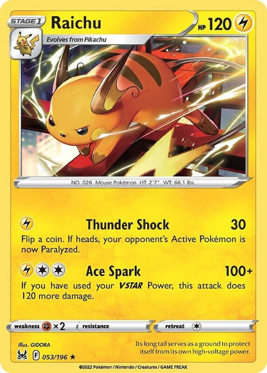 Raichu - Reverse Holofoil 053/196 Lost Origin | Rare Pokemon TCG PokePursuitTCG