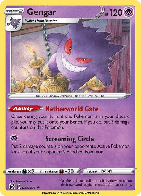 Gengar - Reverse Holofoil 066/196 Lost Origin | Rare Pokemon TCG PokePursuitTCG