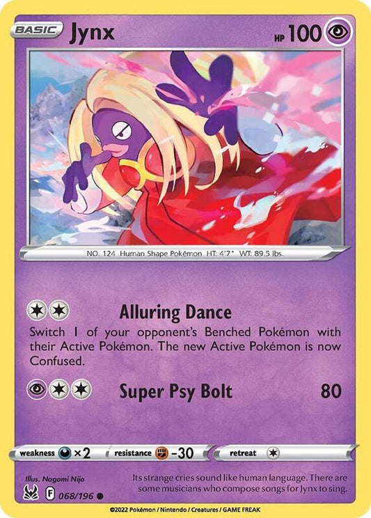 Jynx - Reverse Holofoil 068/196 Lost Origin | Common Pokemon TCG PokePursuitTCG