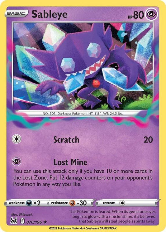 Sableye - Holofoil 070/196 Lost Origin | Rare Pokemon TCG PokePursuitTCG
