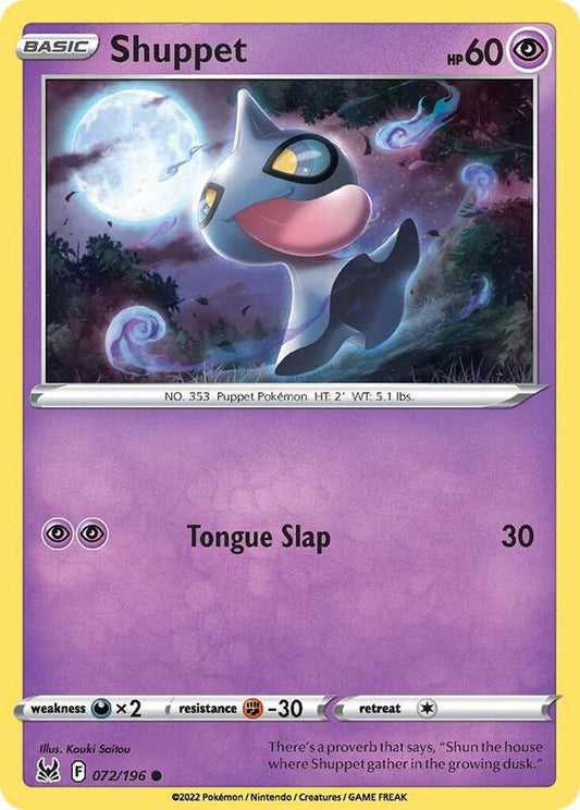 Shuppet - Normal 072/196 Lost Origin | Common Pokemon TCG PokePursuitTCG
