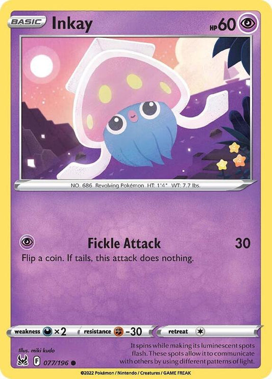 Inkay (077) - Reverse Holofoil 077/196 Lost Origin | Common Pokemon TCG PokePursuitTCG