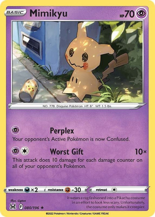 Mimikyu - Reverse Holofoil 080/196 Lost Origin | Rare Pokemon TCG PokePursuitTCG