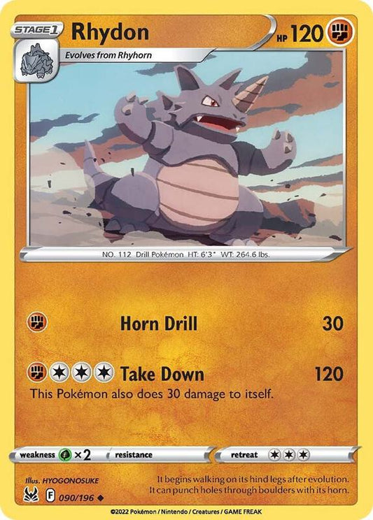 Rhydon - Reverse Holofoil 090/196 Lost Origin | Uncommon Pokemon TCG PokePursuitTCG