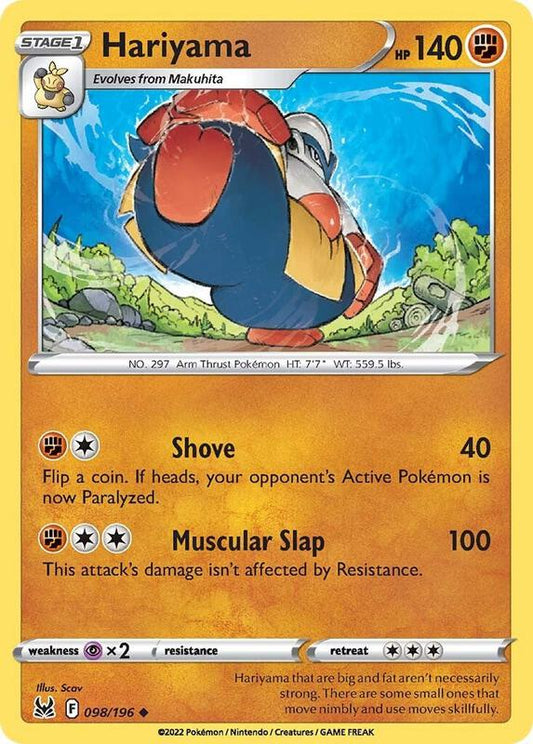 Hariyama - Normal 098/196 Lost Origin | Uncommon Pokemon TCG PokePursuitTCG
