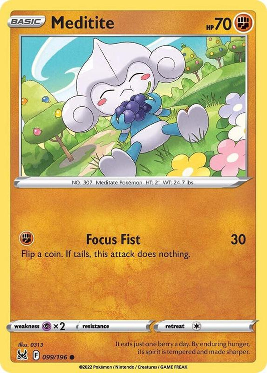 Meditite - Normal 099/196 Lost Origin | Common Pokemon TCG PokePursuitTCG