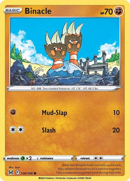Binacle - Normal 106/196 Lost Origin | Common Pokemon TCG PokePursuitTCG