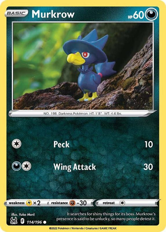Murkrow - Normal 114/196 Lost Origin | Common Pokemon TCG PokePursuitTCG