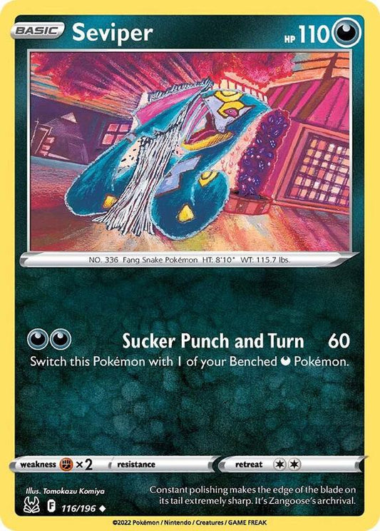 Seviper - Reverse Holofoil 116/196 Lost Origin | Uncommon Pokemon TCG PokePursuitTCG