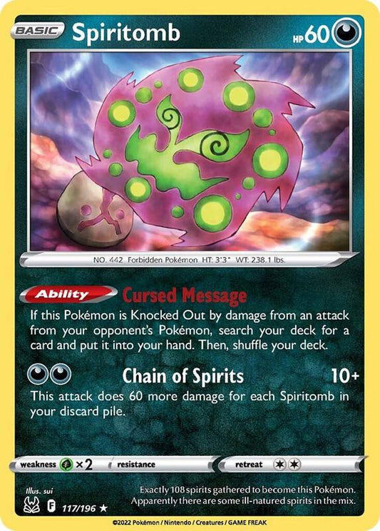 Spiritomb - Normal 117/196 Lost Origin | Rare Pokemon TCG PokePursuitTCG