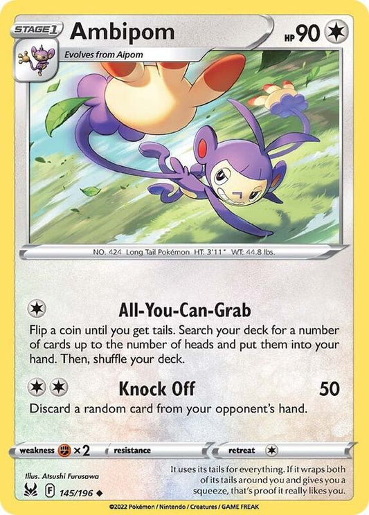 Ambipom - Normal 145/196 Lost Origin | Uncommon Pokemon TCG PokePursuitTCG