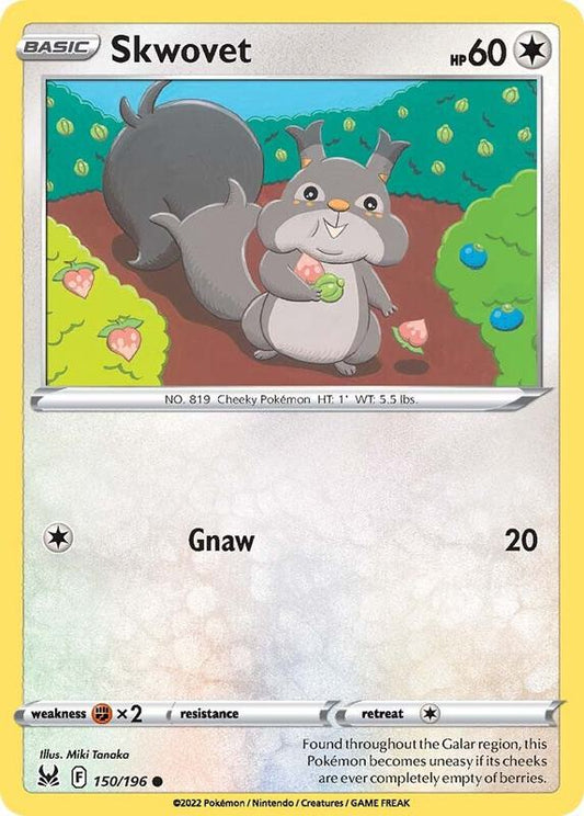 Skwovet - Reverse Holofoil 150/196 Lost Origin | Common Pokemon TCG PokePursuitTCG