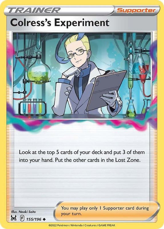 Colress's Experiment - Reverse Holofoil 155/196 Lost Origin | Uncommon Trainer TCG PokePursuitTCG