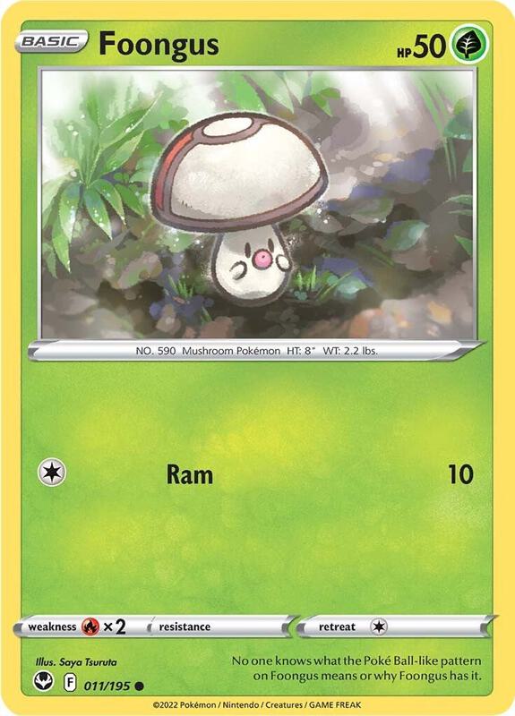 Foongus - Reverse Holofoil 011/195 Silver Tempest | Common Pokemon Card